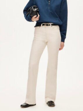 J.Crew CS177 Slim Bootcut Jeans Ecru Ivory NWT Demi Boot Cotton 30